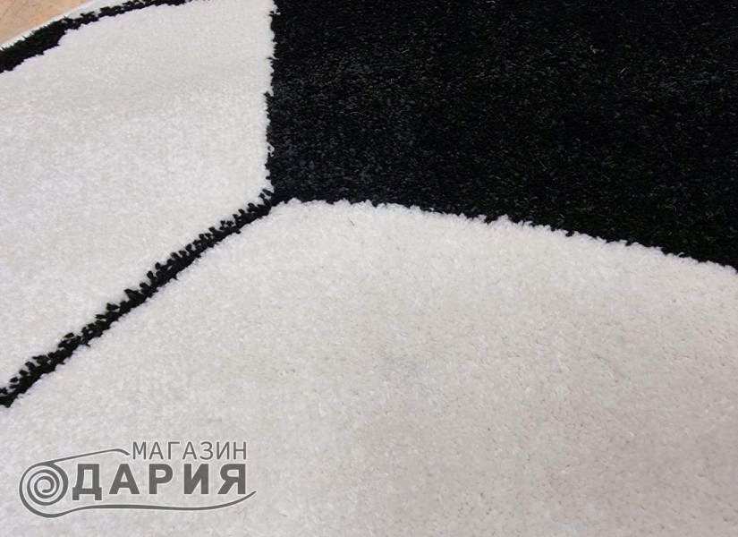 Тъкан килим MAGNOLIA 141 white/black КРЪГ
